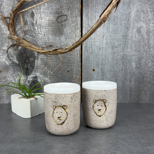 Zeep Naturals | Stoneware Handmade Espresso Cup No Handle | Bear Natural | Zeep Naturals brings you handcrafted soaps, organic cotton towels, and artisan kitchen essentials — all inspired by nature. Discover simple, sustainable living with products designed to soothe your senses and your home.