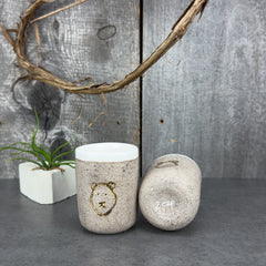 Zeep Naturals | Stoneware Handmade Espresso Cup No Handle | Bear | Zeep Naturals brings you handcrafted soaps, organic cotton towels, and artisan kitchen essentials — all inspired by nature. Discover simple, sustainable living with products designed to soothe your senses and your home.