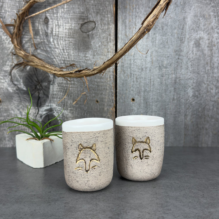 Zeep Naturals | Stoneware Handmade Espresso Cups Neutral Fox - No Handle | Catskills-inspired artisan natural soaps, luxurious Turkish towels, bathrobes, throws, and bedding. Discover handmade coffee cups, milk dispensers, and olive wood kitchen utensils—crafted with care for your home