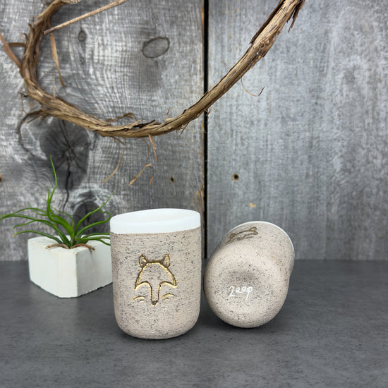 Zeep Naturals | Stoneware Handmade Espresso Cups Neutral Fox - No Handle | Catskills-inspired artisan natural soaps, luxurious Turkish towels, bathrobes, throws, and bedding. Discover handmade coffee cups, milk dispensers, and olive wood kitchen utensils—crafted with care for your home