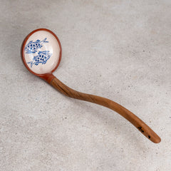Zeep Naturals | Troy Collection Ceramic Ladle with Wooden Handle | Zeep Naturals brings you handcrafted soaps, organic cotton towels, and artisan kitchen essentials — all inspired by nature. Discover simple, sustainable living with products designed to soothe your senses and your home.
