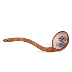 Zeep Naturals | Troy Collection Ceramic Ladle with Wooden Handle | Zeep Naturals brings you handcrafted soaps, organic cotton towels, and artisan kitchen essentials — all inspired by nature. Discover simple, sustainable living with products designed to soothe your senses and your home.