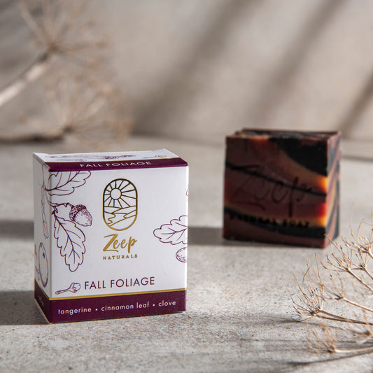 Zeep Naturals | Fall Foliage Fall Foliage Large | Catskills-inspired artisan natural soaps, luxurious Turkish towels, bathrobes, throws, and bedding. Discover handmade coffee cups, milk dispensers, and olive wood kitchen utensils—crafted with care for your home