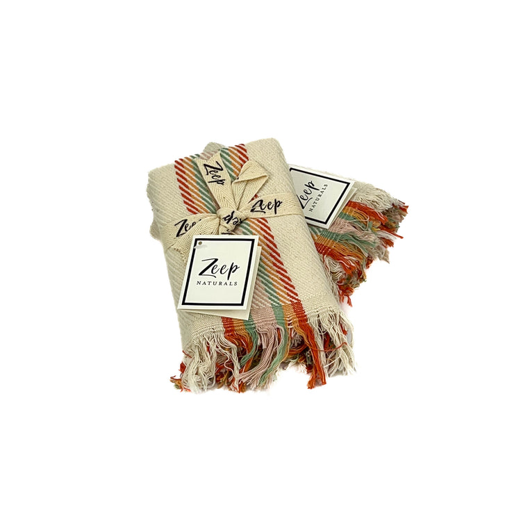 Zeep Naturals | Country Towels Peach Hand Towel | Catskills-inspired artisan natural soaps, luxurious Turkish towels, bathrobes, throws, and bedding. Discover handmade coffee cups, milk dispensers, and olive wood kitchen utensils—crafted with care for your home