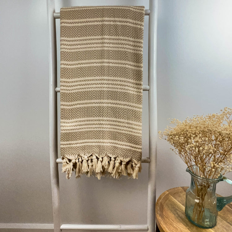 Zeep Naturals | Four Season Blankets Beige | Catskills-inspired artisan natural soaps, luxurious Turkish towels, bathrobes, throws, and bedding. Discover handmade coffee cups, milk dispensers, and olive wood kitchen utensils—crafted with care for your home