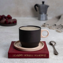 Zeep Naturals | Lydia Collection Modern Conic Coffee/Tea Cup with Saucer | Zeep Naturals brings you handcrafted soaps, organic cotton towels, and artisan kitchen essentials — all inspired by nature. Discover simple, sustainable living with products designed to soothe your senses and your home.