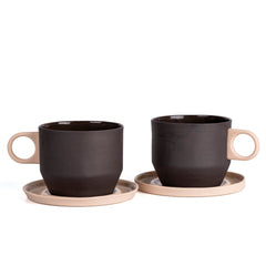 Zeep Naturals | Lydia Collection Modern Conic Coffee/Tea Cup with Saucer | Zeep Naturals brings you handcrafted soaps, organic cotton towels, and artisan kitchen essentials — all inspired by nature. Discover simple, sustainable living with products designed to soothe your senses and your home.