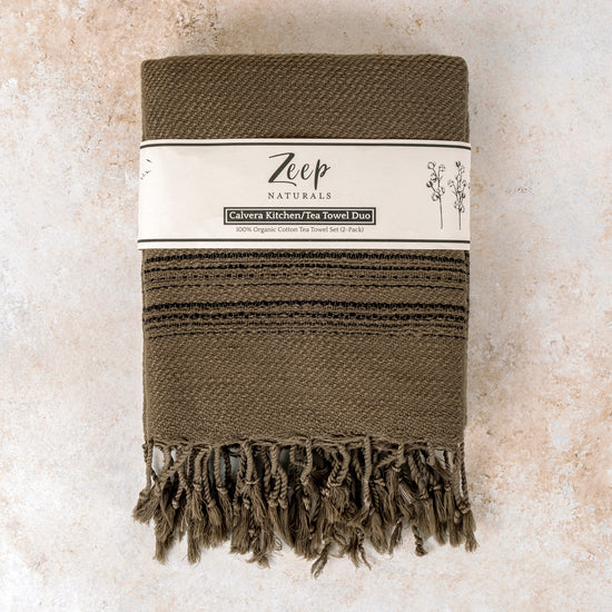Calvera Kitchen Towels - Ancient Olive