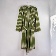 Zeep Naturals | Aegean Collection Aegean Olive Striped Bathrobes | Zeep Naturals brings you handcrafted soaps, organic cotton towels, and artisan kitchen essentials — all inspired by nature. Discover simple, sustainable living with products designed to soothe your senses and your home.