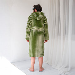 Zeep Naturals | Aegean Collection Aegean Olive Striped Bathrobes | Zeep Naturals brings you handcrafted soaps, organic cotton towels, and artisan kitchen essentials — all inspired by nature. Discover simple, sustainable living with products designed to soothe your senses and your home.