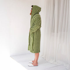 Zeep Naturals | Aegean Collection Aegean Olive Striped Bathrobes | Zeep Naturals brings you handcrafted soaps, organic cotton towels, and artisan kitchen essentials — all inspired by nature. Discover simple, sustainable living with products designed to soothe your senses and your home.