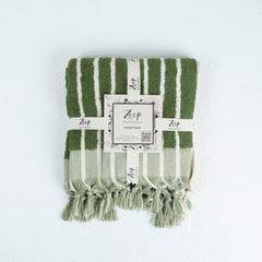 Zeep Naturals | Aegean Collection Stripe Towels Aegean Olive Stripe Hand | Zeep Naturals brings you handcrafted soaps, organic cotton towels, and artisan kitchen essentials — all inspired by nature. Discover simple, sustainable living with products designed to soothe your senses and your home.