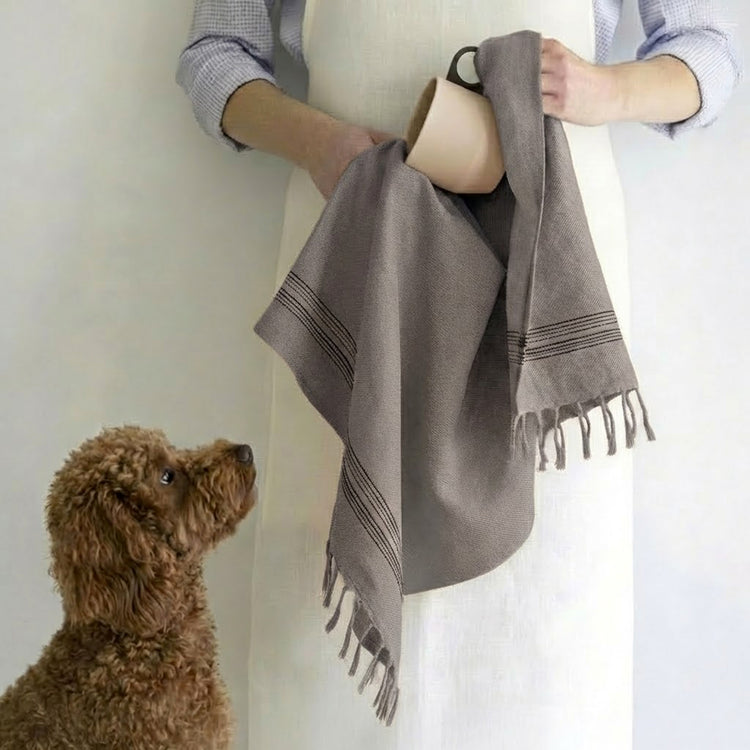 Calvera Kitchen Towels - Island Stone