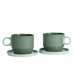 Zeep Naturals | Lydia Collection Modern Conic Coffee/Tea Cup with Saucer | Zeep Naturals brings you handcrafted soaps, organic cotton towels, and artisan kitchen essentials — all inspired by nature. Discover simple, sustainable living with products designed to soothe your senses and your home.