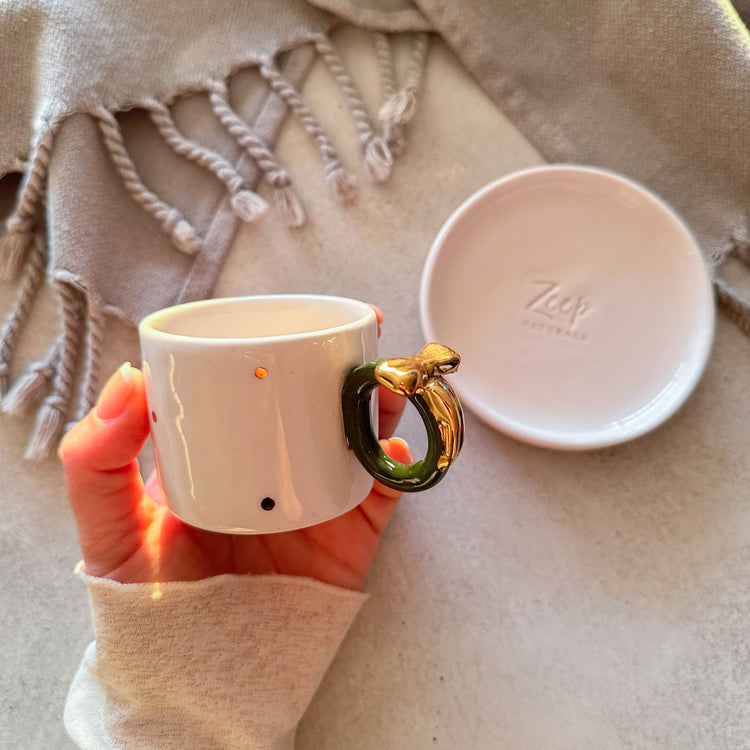 Zeep Naturals | Ceramic Handmade 2-Piece Standart Espresso Cups Ribbon | Catskills-inspired artisan natural soaps, luxurious Turkish towels, bathrobes, throws, and bedding. Discover handmade coffee cups, milk dispensers, and olive wood kitchen utensils—crafted with care for your home