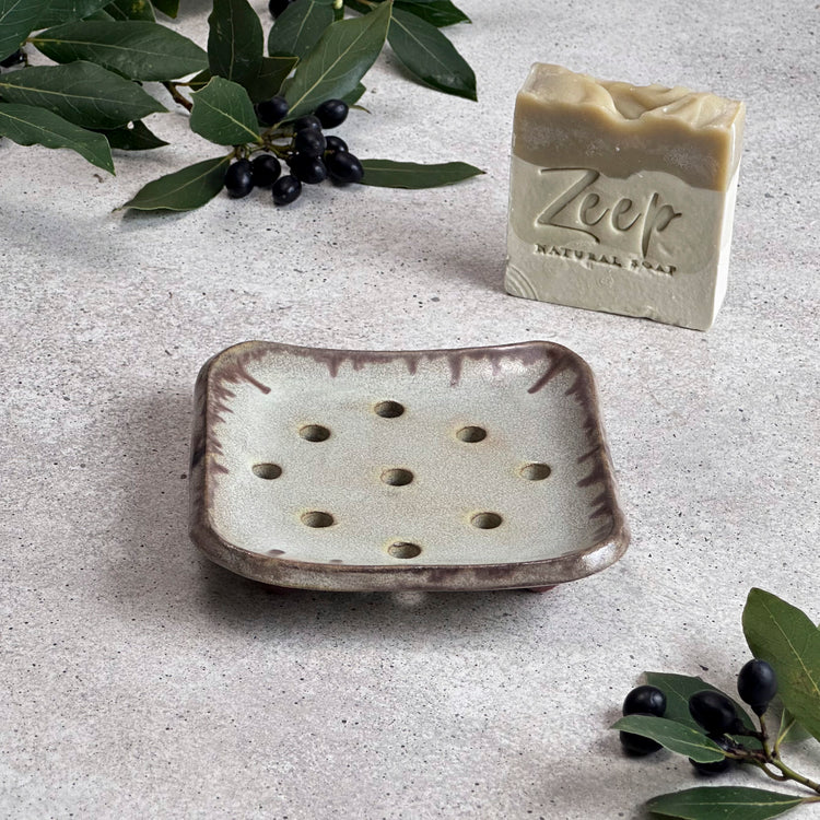 Zeep Naturals | Aegean Collection Ceramic Soap Coaster | Zeep Naturals brings you handcrafted soaps, organic cotton towels, and artisan kitchen essentials — all inspired by nature. Discover simple, sustainable living with products designed to soothe your senses and your home.