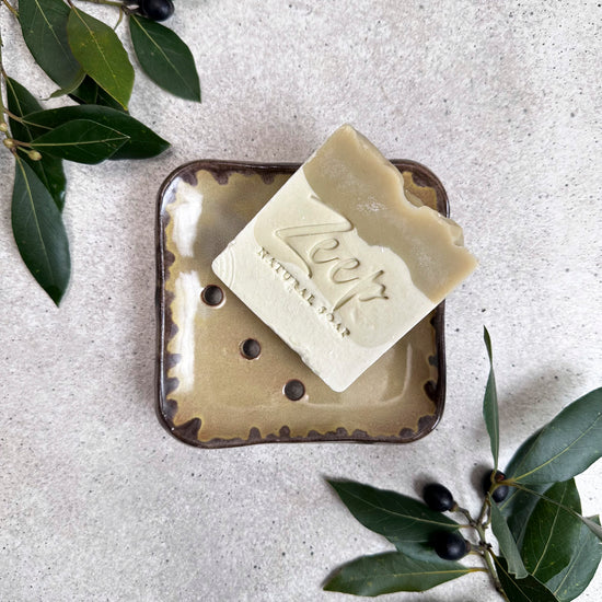 Zeep Naturals | Aegean Collection Ceramic Soap Coaster Beige Brown | Zeep Naturals brings you handcrafted soaps, organic cotton towels, and artisan kitchen essentials — all inspired by nature. Discover simple, sustainable living with products designed to soothe your senses and your home.