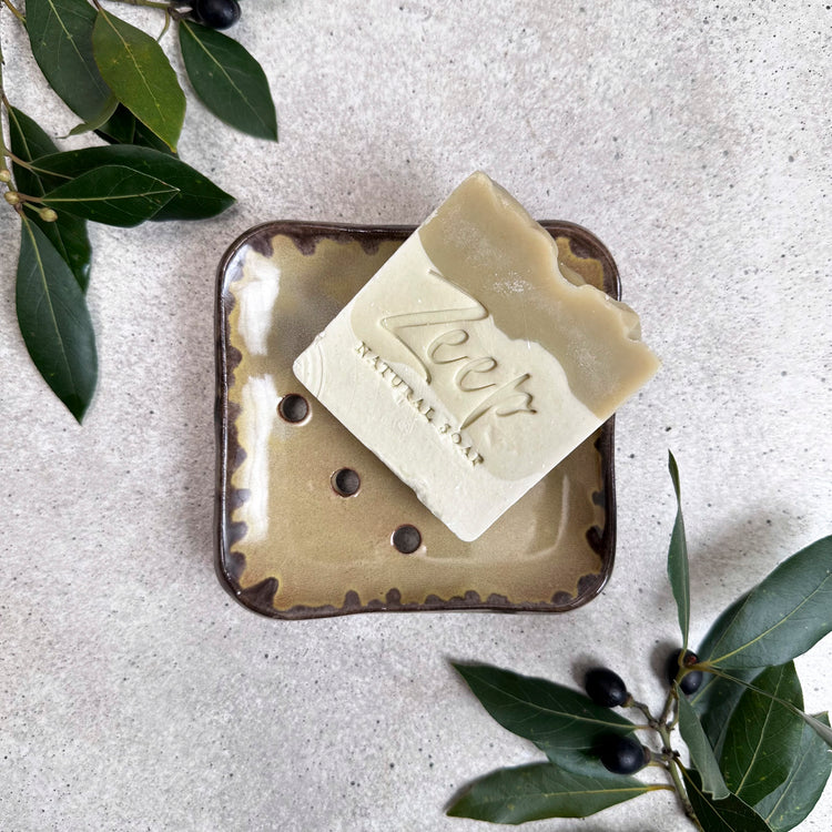 Zeep Naturals | Aegean Collection Ceramic Soap Coaster Beige Brown | Zeep Naturals brings you handcrafted soaps, organic cotton towels, and artisan kitchen essentials — all inspired by nature. Discover simple, sustainable living with products designed to soothe your senses and your home.