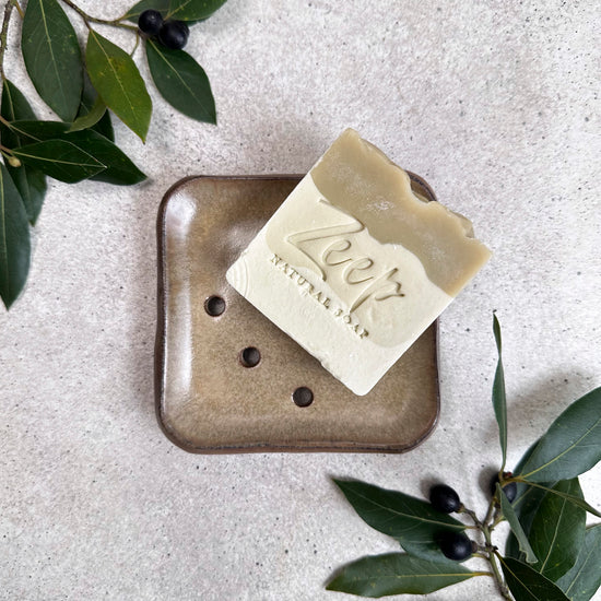 Zeep Naturals | Aegean Collection Ceramic Soap Coaster Latte Brown | Zeep Naturals brings you handcrafted soaps, organic cotton towels, and artisan kitchen essentials — all inspired by nature. Discover simple, sustainable living with products designed to soothe your senses and your home.
