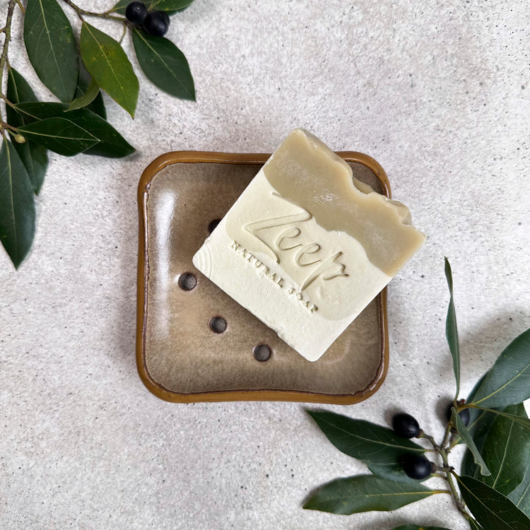 Zeep Naturals | Aegean Collection Ceramic Soap Coaster Latte Cinnamon | Zeep Naturals brings you handcrafted soaps, organic cotton towels, and artisan kitchen essentials — all inspired by nature. Discover simple, sustainable living with products designed to soothe your senses and your home.
