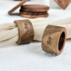 Zeep Naturals | Carya Collection Walnut Napkin Ring Set (4 Pieces) Walnut | Zeep Naturals brings you handcrafted soaps, organic cotton towels, and artisan kitchen essentials — all inspired by nature. Discover simple, sustainable living with products designed to soothe your senses and your home.