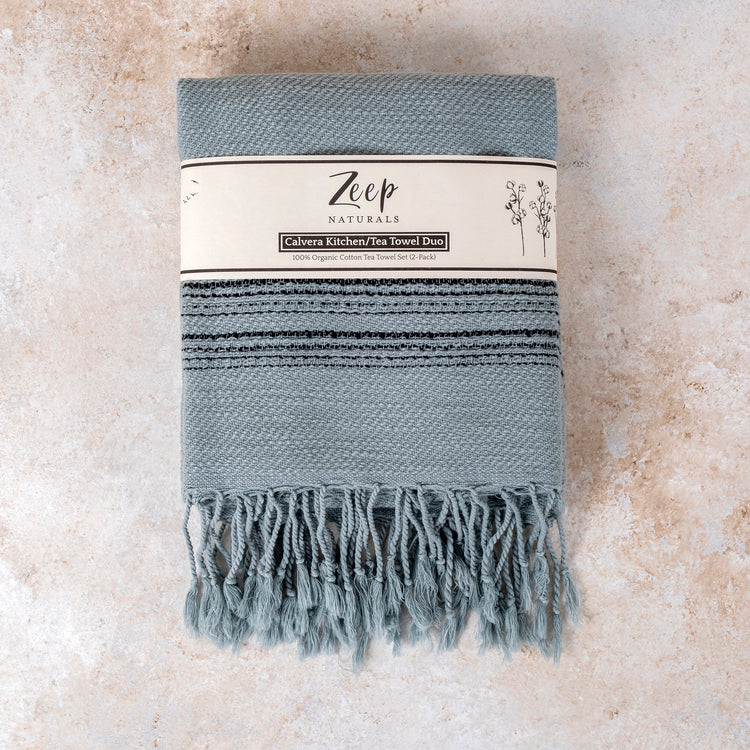 Calvera Kitchen Towels - Aegean Mist