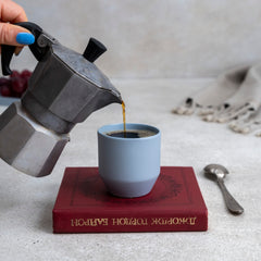 Zeep Naturals | Lydia Collection Modern Conic Espresso Cup Mistral | Zeep Naturals brings you handcrafted soaps, organic cotton towels, and artisan kitchen essentials — all inspired by nature. Discover simple, sustainable living with products designed to soothe your senses and your home.