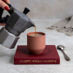 Zeep Naturals | Lydia Collection Modern Conic Espresso Cup Blush | Zeep Naturals brings you handcrafted soaps, organic cotton towels, and artisan kitchen essentials — all inspired by nature. Discover simple, sustainable living with products designed to soothe your senses and your home.