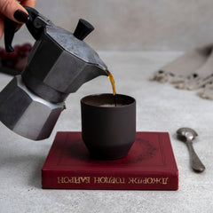 Zeep Naturals | Lydia Collection Modern Conic Espresso Cup Smoke | Zeep Naturals brings you handcrafted soaps, organic cotton towels, and artisan kitchen essentials — all inspired by nature. Discover simple, sustainable living with products designed to soothe your senses and your home.
