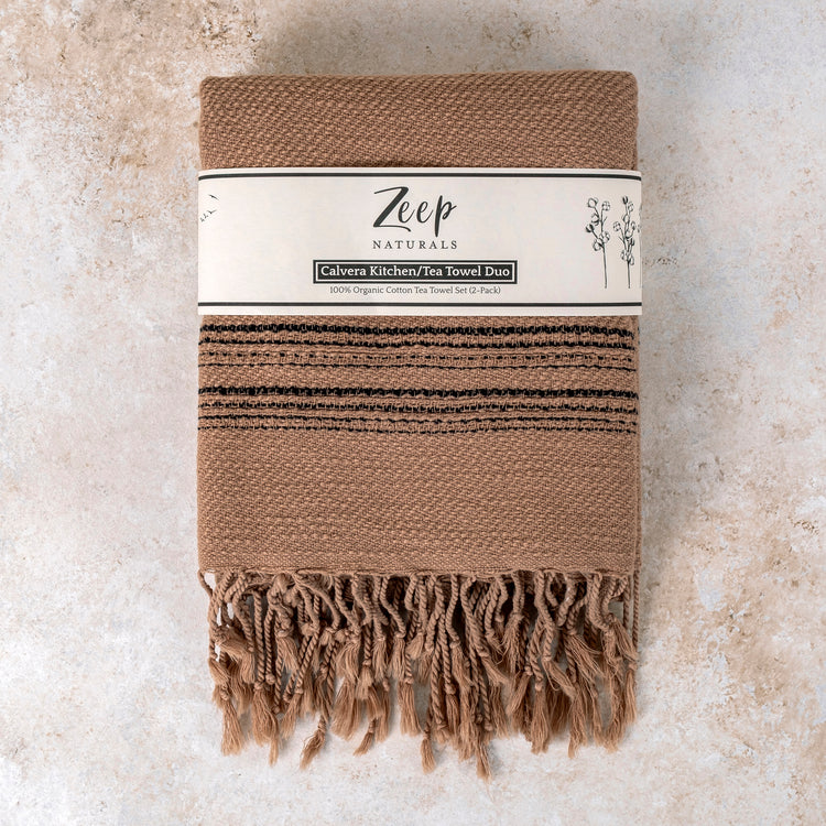 Calvera Kitchen Towels - Golden Sand