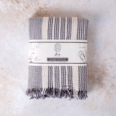 Zeep Naturals | Muslin Collection Loomlight Drift Muslin Towels Slate Grey | Zeep Naturals brings you handcrafted soaps, organic cotton towels, and artisan kitchen essentials — all inspired by nature. Discover simple, sustainable living with products designed to soothe your senses and your home.