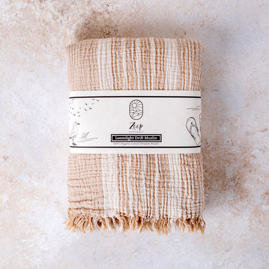 Zeep Naturals | Muslin Collection Loomlight Drift Muslin Towels Sand Dune Beige | Zeep Naturals brings you handcrafted soaps, organic cotton towels, and artisan kitchen essentials — all inspired by nature. Discover simple, sustainable living with products designed to soothe your senses and your home.