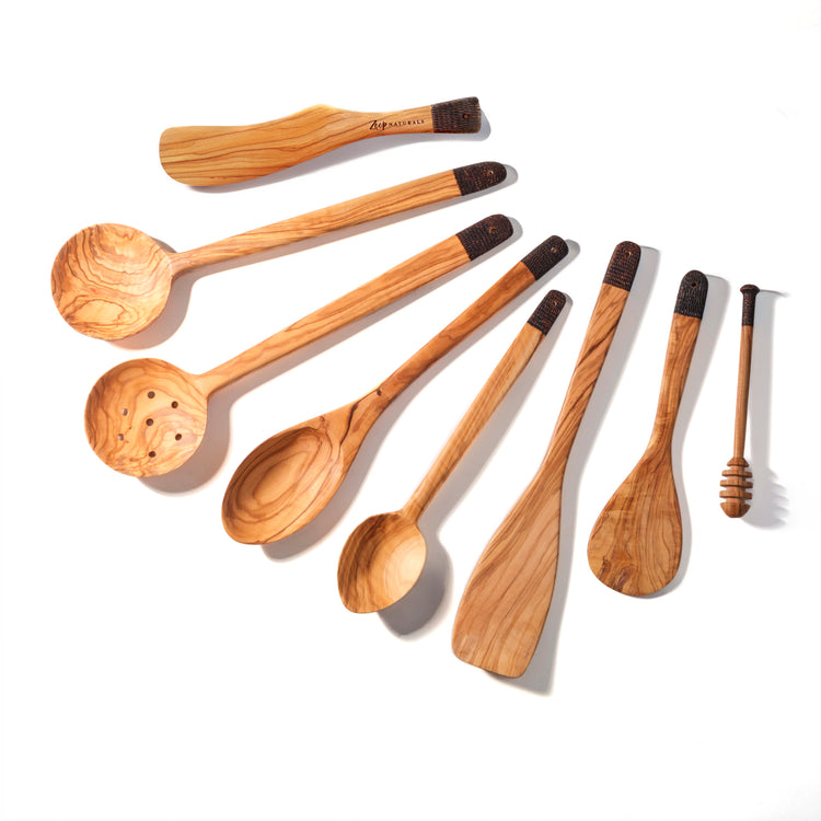 Olive Wood Ember Grain Dropform Spatula