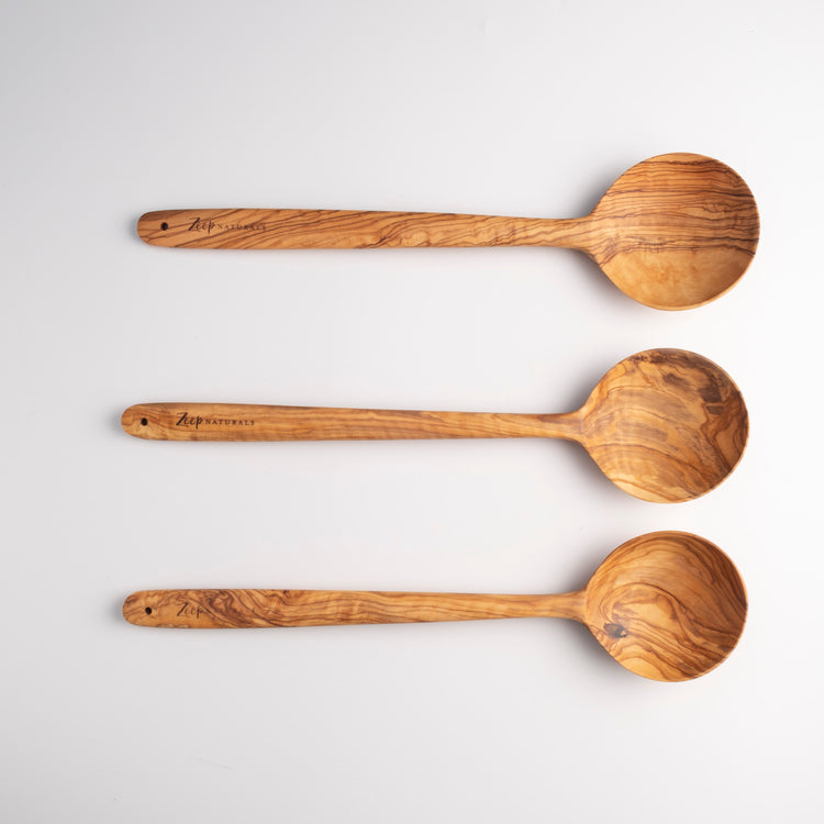 Olive Wood Round Spoon