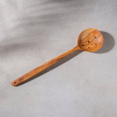 Zeep Naturals | Olive Wood Slotted Round Spoon | Zeep Naturals brings you handcrafted soaps, organic cotton towels, and artisan kitchen essentials — all inspired by nature. Discover simple, sustainable living with products designed to soothe your senses and your home.