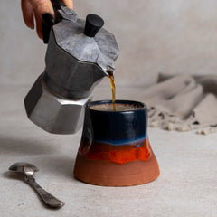 Zeep Naturals | Assos Collection Thumb Pressed Coffee/Tea Cup Sunset | Zeep Naturals brings you handcrafted soaps, organic cotton towels, and artisan kitchen essentials — all inspired by nature. Discover simple, sustainable living with products designed to soothe your senses and your home.