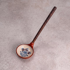 Zeep Naturals | Troy Collection Ceramic Ladle with Wooden Handle Pomegranate | Zeep Naturals brings you handcrafted soaps, organic cotton towels, and artisan kitchen essentials — all inspired by nature. Discover simple, sustainable living with products designed to soothe your senses and your home.