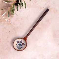 Zeep Naturals | Troy Collection Ceramic Ladle with Wooden Handle | Zeep Naturals brings you handcrafted soaps, organic cotton towels, and artisan kitchen essentials — all inspired by nature. Discover simple, sustainable living with products designed to soothe your senses and your home.