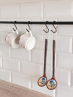 Zeep Naturals | Troy Collection Ceramic Ladle with Wooden Handle | Zeep Naturals brings you handcrafted soaps, organic cotton towels, and artisan kitchen essentials — all inspired by nature. Discover simple, sustainable living with products designed to soothe your senses and your home.