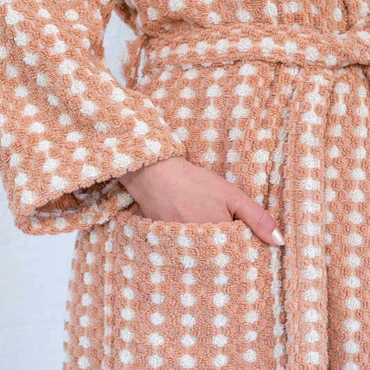 Aegean Collection Almond Cream Bubble Bathrobes