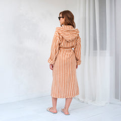 Zeep Naturals | Aegean Collection Almond Cream Striped Bathrobes | Zeep Naturals brings you handcrafted soaps, organic cotton towels, and artisan kitchen essentials — all inspired by nature. Discover simple, sustainable living with products designed to soothe your senses and your home.