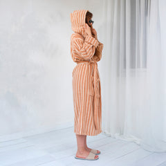 Zeep Naturals | Aegean Collection Almond Cream Striped Bathrobes | Zeep Naturals brings you handcrafted soaps, organic cotton towels, and artisan kitchen essentials — all inspired by nature. Discover simple, sustainable living with products designed to soothe your senses and your home.