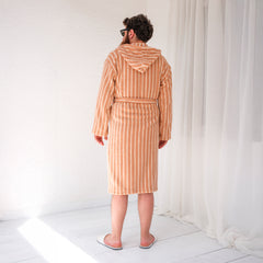 Zeep Naturals | Aegean Collection Almond Cream Striped Bathrobes | Zeep Naturals brings you handcrafted soaps, organic cotton towels, and artisan kitchen essentials — all inspired by nature. Discover simple, sustainable living with products designed to soothe your senses and your home.