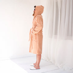 Zeep Naturals | Aegean Collection Almond Cream Striped Bathrobes | Zeep Naturals brings you handcrafted soaps, organic cotton towels, and artisan kitchen essentials — all inspired by nature. Discover simple, sustainable living with products designed to soothe your senses and your home.
