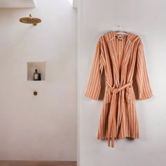 Zeep Naturals | Aegean Collection Almond Cream Striped Bathrobes | Zeep Naturals brings you handcrafted soaps, organic cotton towels, and artisan kitchen essentials — all inspired by nature. Discover simple, sustainable living with products designed to soothe your senses and your home.