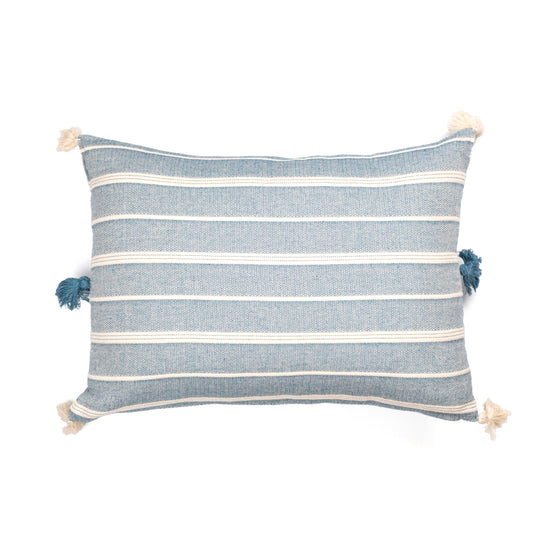 Zeep Naturals | Riviera Loom Pillow Cover Aegean Teal Rectangular | Zeep Naturals brings you handcrafted soaps, organic cotton towels, and artisan kitchen essentials — all inspired by nature. Discover simple, sustainable living with products designed to soothe your senses and your home.