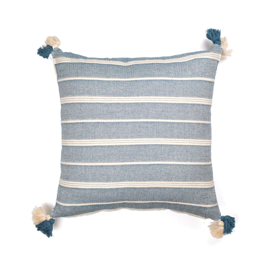 Zeep Naturals | Riviera Loom Pillow Cover Aegean Teal Square | Zeep Naturals brings you handcrafted soaps, organic cotton towels, and artisan kitchen essentials — all inspired by nature. Discover simple, sustainable living with products designed to soothe your senses and your home.