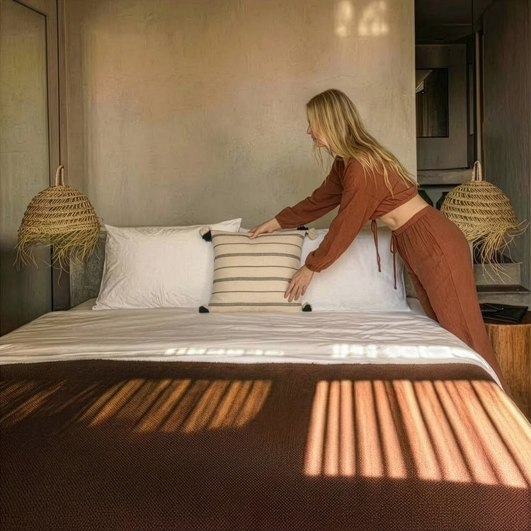 Zeep Naturals | Riviera Loom Pillow Cover | Zeep Naturals brings you handcrafted soaps, organic cotton towels, and artisan kitchen essentials — all inspired by nature. Discover simple, sustainable living with products designed to soothe your senses and your home.