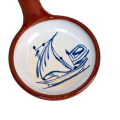 Zeep Naturals | Troy Collection Ceramic Ladle with Wooden Handle | Zeep Naturals brings you handcrafted soaps, organic cotton towels, and artisan kitchen essentials — all inspired by nature. Discover simple, sustainable living with products designed to soothe your senses and your home.