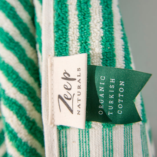 Zeep Naturals | Striped Towels Forest Bath | Catskills-inspired artisan natural soaps, luxurious Turkish towels, bathrobes, throws, and bedding. Discover handmade coffee cups, milk dispensers, and olive wood kitchen utensils—crafted with care for your home